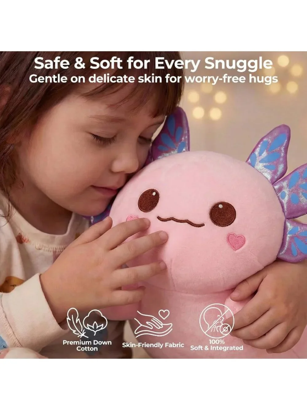 Pink Axolotl Plush Pillow 13 Cute Squishy Huggable Stuffed Animal Decor